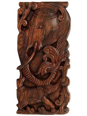 Ganesha Mask with Elephant Wall Hanging