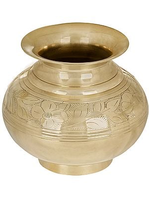 5" Designer Brass Lota (Pot) in Brass | Handmade | Made in India