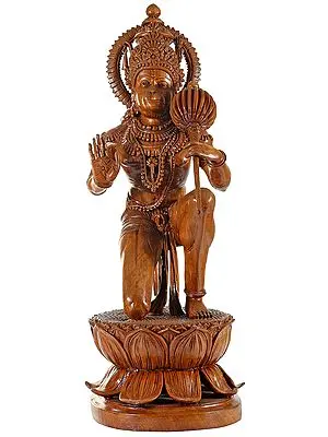 Fine Hanuman on a Stylized Lotus Pedestal