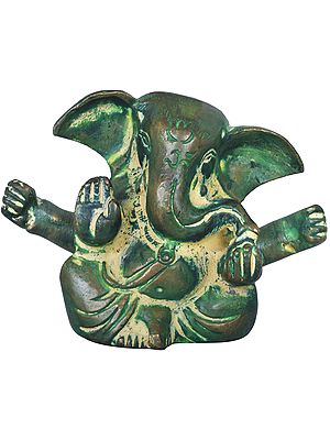 2" Small Blessing Ganesha Idol in Brass | Handmade | Made in India