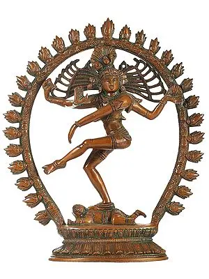 12" Lord Shiva as Nataraja in Cosmic Dance Mudra In Brass | Handmade | Made In India