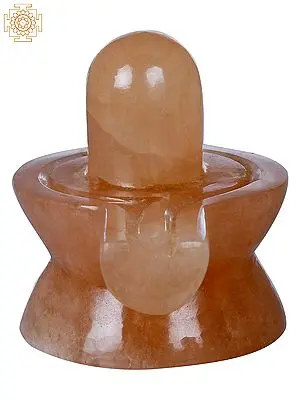 Small Shiva Linga Carved in Pink Gemstone