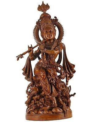 Find Wooden Sculpture & Carving of Krishna| Indian Sculptures & Art