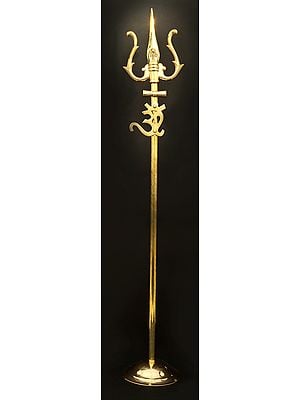 36" Trident of Lord Shiva With Om In Brass | Handmade | Made In India
