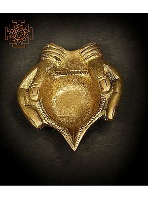 2" Small Diya Made of Hands in Brass | Handmade | Made in India