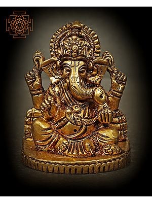 Small Ashirwad Ganesha Statue in Brass | Handmade | Made in India
