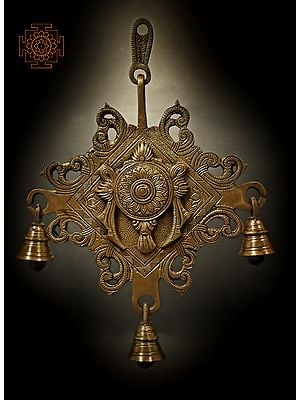 7" The Vaishnav Symbol (Chakra) Wall Hanging in Brass | Handmade | Made in India