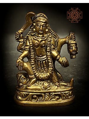 2" Small Goddess Kali In Brass | Handmade | Made In India