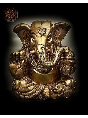 1" Small Lord Ganesha Brass Sculpture | Handmade | Made in India