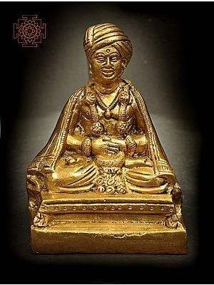 3" Saint Tukaram in Meditation In Brass | Handmade | Made In India