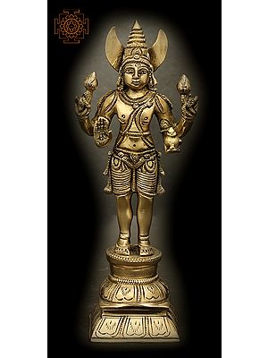 3" Lord Chandra Deva - The Moon God In Brass | Handmade | Made In India