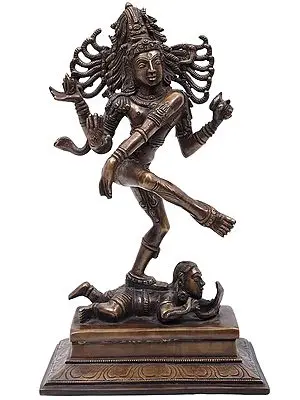 14" Supremely Crowned Nataraja - The Cosmic Dancer In Brass | Handmade | Made In India