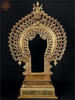 12" Fine Deity Throne with Kirtimukha Prabhavali In Brass | Handmade | Made In India