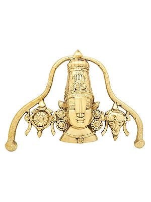 13" Perumal Face Wall Mount In Brass | Handmade | Made In India