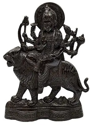 9" Goddess Durga (Sherawali Maa) In Brass | Handmade | Made In India