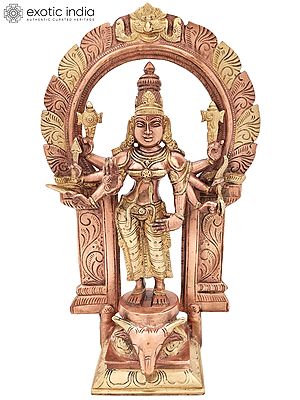 13" Standing Ashtabhujadharini Durga In Brass | Handmade | Made In India