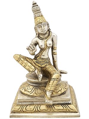 5" Seated Goddess Uma (Parvati) in Brass | Handmade | Made in India