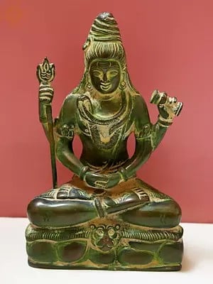 6" Mahayogi Shiva Statue in Pranayama in Brass | Handmade