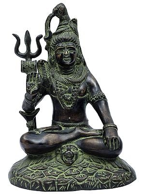 7" Lord Shiva Statue in Ashirwad Mudra (Inferior Quality) | Handmade Brass Idol | Made in India