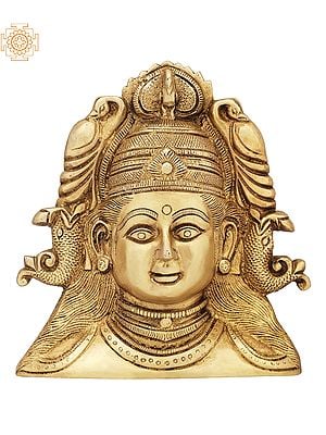 8" Devi Mask in Brass | Handmade | Made In India