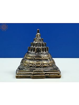 3" Shri Yantra with Beads Japa Mala in Brass | Handmade | Made In India