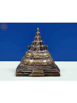 3" Shri Yantra with Beads Japa Mala in Brass | Handmade | Made In India