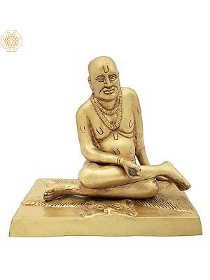 7" Shri Swami Samarth Statue in Brass | Handmade | Made in India
