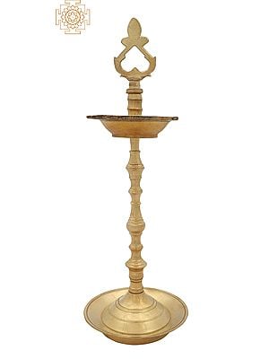10" Ritual Puja Lamp in Brass | Handmade | Made In India