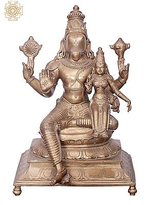 15" Bhagawan Hayagriva with Bhudevi | Handmade | Madhuchista Vidhana (Lost-Wax) | Panchaloha Bronze from Swamimalai