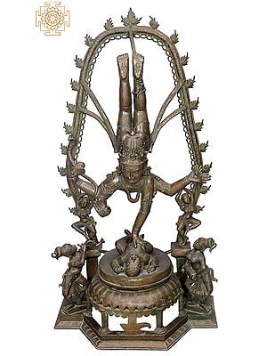 54" Thalai Keel Tandav | Super Large Shiva Tandava | Handmade | Madhuchista Vidhana (Lost-Wax) | Panchaloha Bronze from Swamimalai
