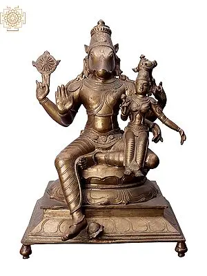 15" Varaha with Sri Lakshmi | Handmade | Madhuchista Vidhana (Lost-Wax) | Panchaloha Bronze from Swamimalai