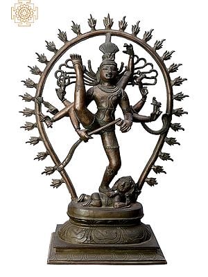 18" Urdhava Tandava (Shiva Tandava) | Handmade | Madhuchista Vidhana (Lost-Wax) | Panchaloha Bronze from Swamimalai