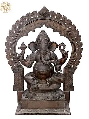 25" Bhagawan Ganesha | Handmade | Madhuchista Vidhana (Lost-Wax) | Panchaloha Bronze from Swamimalai