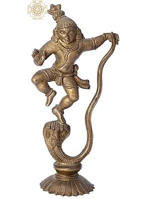6" Small Kalinga Krishna  | Handmade | Madhuchista Vidhana (Lost-Wax) | Panchaloha Bronze from Swamimalai