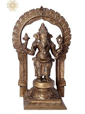 14" Standing Bhagawan Ganesha | Handmade | Madhuchista Vidhana (Lost-Wax) | Panchaloha Bronze from Swamimalai