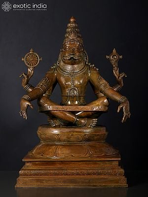 Bhagawan Vishnu as Yoga Narasimha (Bronze Sculpture)