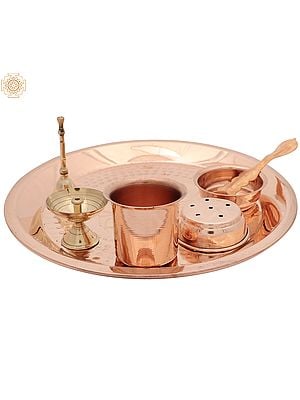 Copper Puja Thali Set