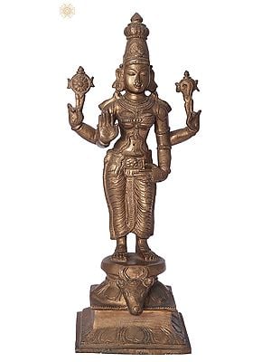 10" Standing Goddess Durga | Handmade | Madhuchista Vidhana (Lost-Wax) | Panchaloha Bronze from Swamimalai