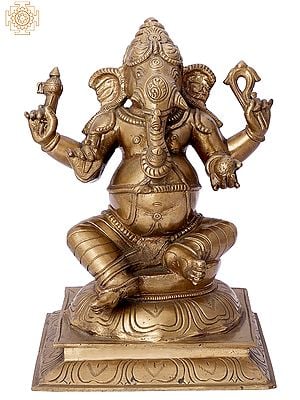 9" Bhagawan Shri Ganesha Idol | Madhuchista Vidhana (Lost-Wax) | Panchaloha Bronze from Swamimalai