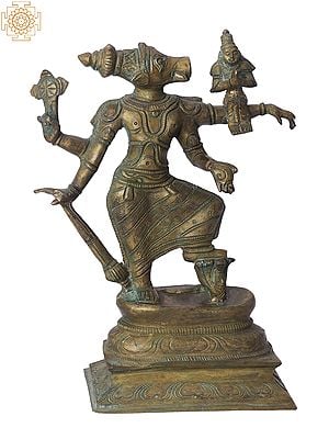 9" Standing Bhagawan Varaha with Bhudevi | Handmade | Madhuchista Vidhana (Lost-Wax) | Panchaloha Bronze from Swamimalai