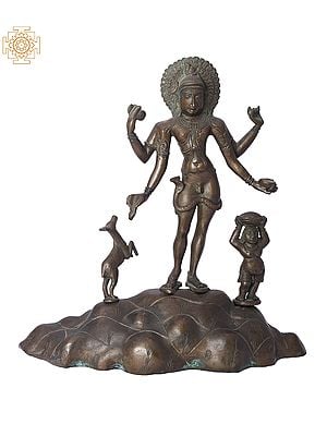 9" Pichandavar (Bhikshatana Shiva With One Of The Bhoota-Gana) | Handmade | Madhuchista Vidhana (Lost-Wax) | Panchaloha Bronze from Swamimalai