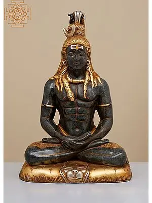 27" Black Marble Shiva Statue | Handmade | Marble Shiva Statue |  Shiva Statue | Adiyogi | Mahadeva | Shankara