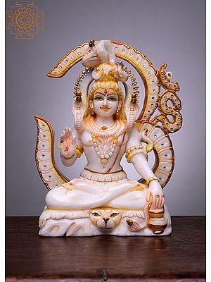 12" Shiva Om Sitting | Handmade | Marble Lord Shiva Statue | Shiva Statue | Mahadeva | Rudra