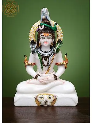 12" Lord Shiva Statue | Handmade | White Marble Lord Shiva Statue | Mahadev | Shankara | Shankara