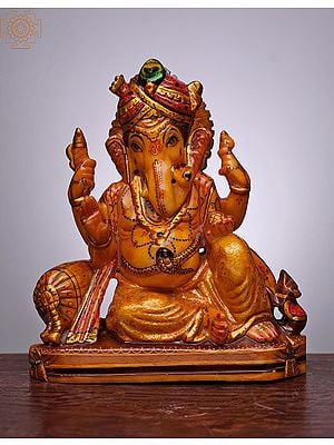 10" Sitting Bhagwan Ganesha Statue | Handmade | Marble Ganesha Statue | Siddhi Vinayak | Ganpati