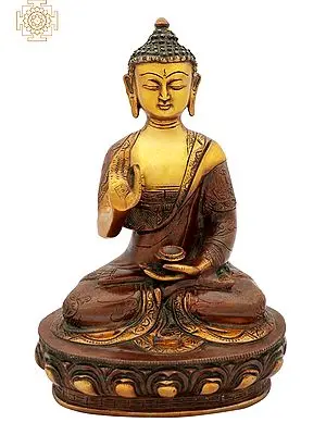 12" Gautam Buddha Preaching His Dharma | Brass Statue | Handmade | Made In India
