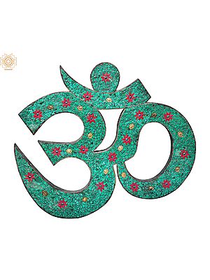 19" OM Wall Hanging | Inlay Work | Wood Statue | | Handmade | Made In India