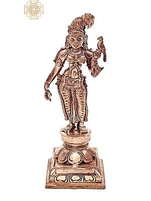 5.5" Small Devi Andal | Handmade | Madhuchista Vidhana (Lost-Wax) | Panchaloha Bronze from Swamimalai