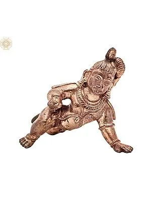 2.5" Small Laddoo Gopala | Handmade | Madhuchista Vidhana (Lost-Wax) | Panchaloha Bronze from Swamimalai