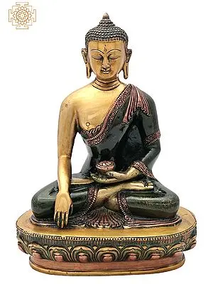 10.5" Buddha Brass Statue | Lord Buddha in Mara Vijay Mudra Brass Statue | Medicine Buddha | Handmade | Made In India